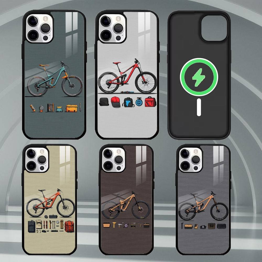 Mountain Biking Logo - Custodia per telefono con design di