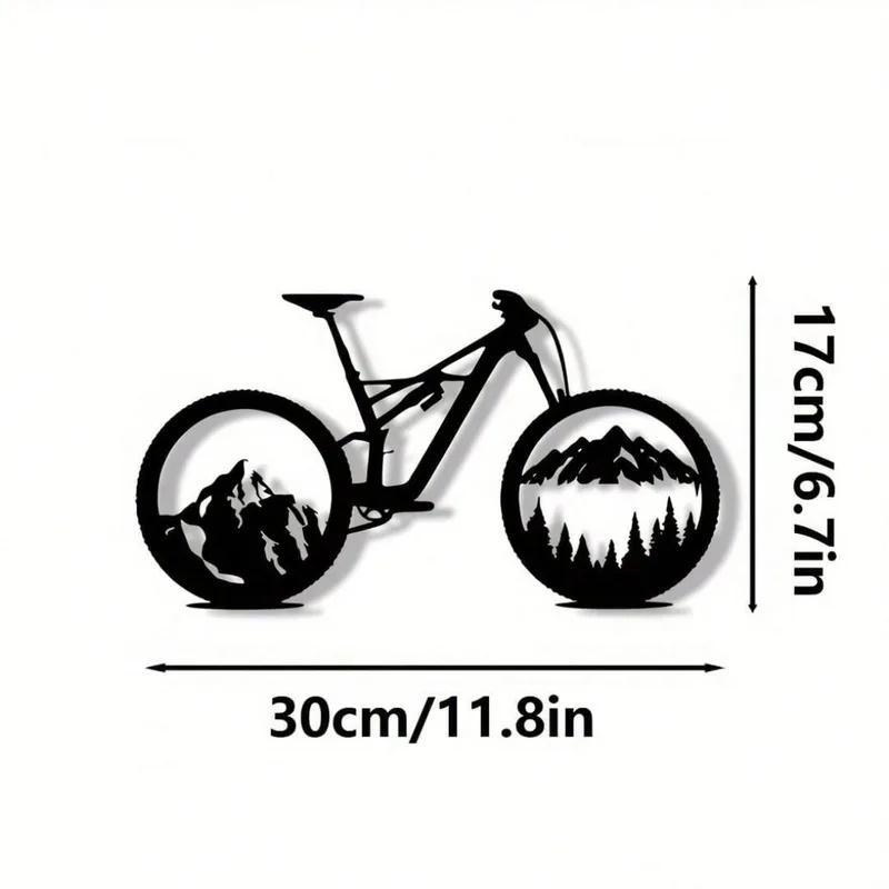 Mountain Biking Gifts - Quadro in Metallo Nero con Pneumatico